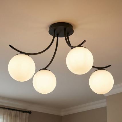 Полилей за повърхностен монтаж BOSTON 4xE14/10W/230V черен