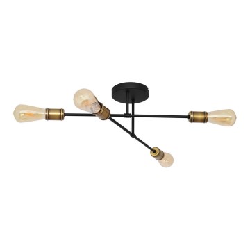 Полилей за повърхностен монтаж CAMBRIDGE 4xE27/20W/230V черен/златист