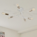 Полилей за повърхностен монтаж CAMBRIDGE 6xE27/15W/230V, месинг/бял