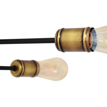 Полилей за повърхностен монтаж CAMBRIDGE 6xE27/20W/230V черен/златист