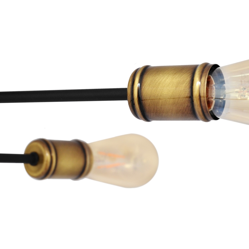 Полилей за повърхностен монтаж CAMBRIDGE 6xE27/20W/230V черен/златист