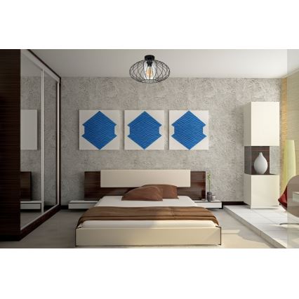 Полилей за повърхностен монтаж CORRINI 1xE27/60W/230V Ø 34 см черен/прозрачен