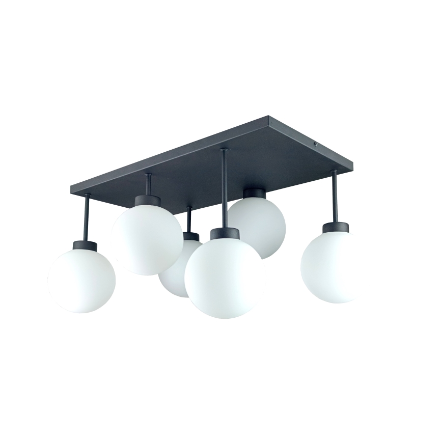 Полилей за повърхностен монтаж DEA 6xE14/60W/230V черен/бял