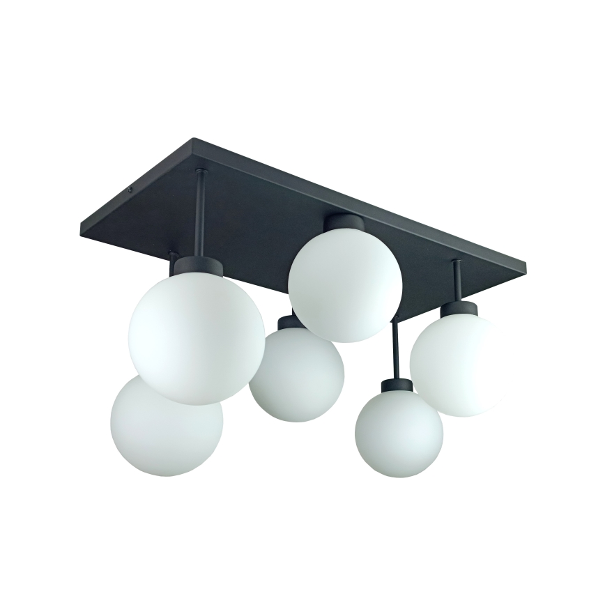 Полилей за повърхностен монтаж DEA 6xE14/60W/230V черен/бял