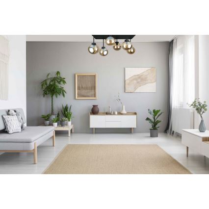 Полилей за повърхностен монтаж DEA 6xE14/60W/230V черен/опушен бежов