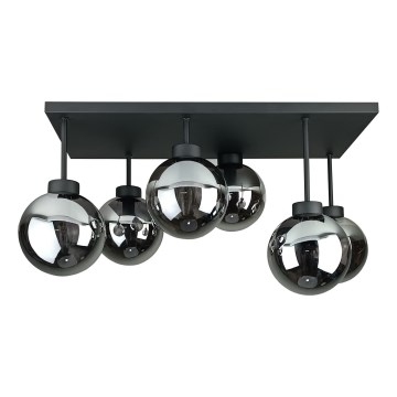 Полилей за повърхностен монтаж DEA 6xE14/60W/230V черен/опушен черен