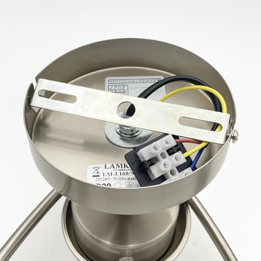 Полилей за повърхностен монтаж DONNA 3xE27/60W/230V никел