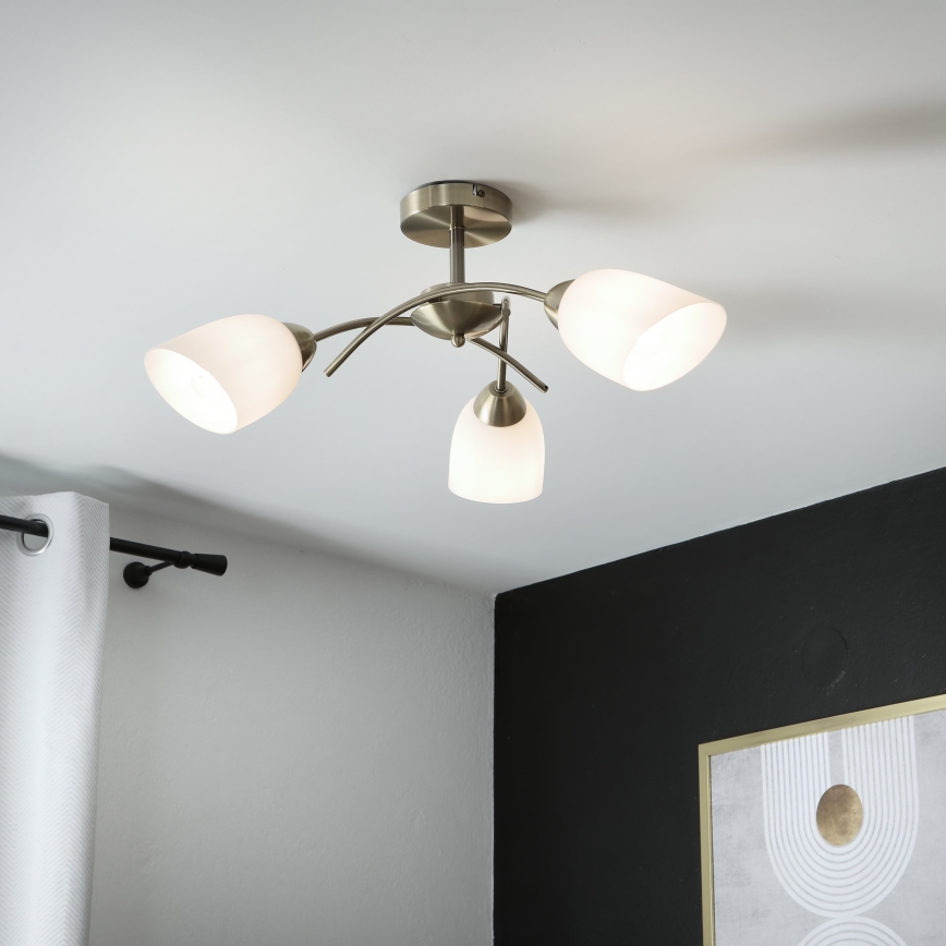 Полилей за повърхностен монтаж DONNA 3xE27/60W/230V патина