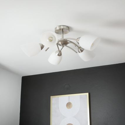 Полилей за повърхностен монтаж DONNA 5xE27/60W/230V никел