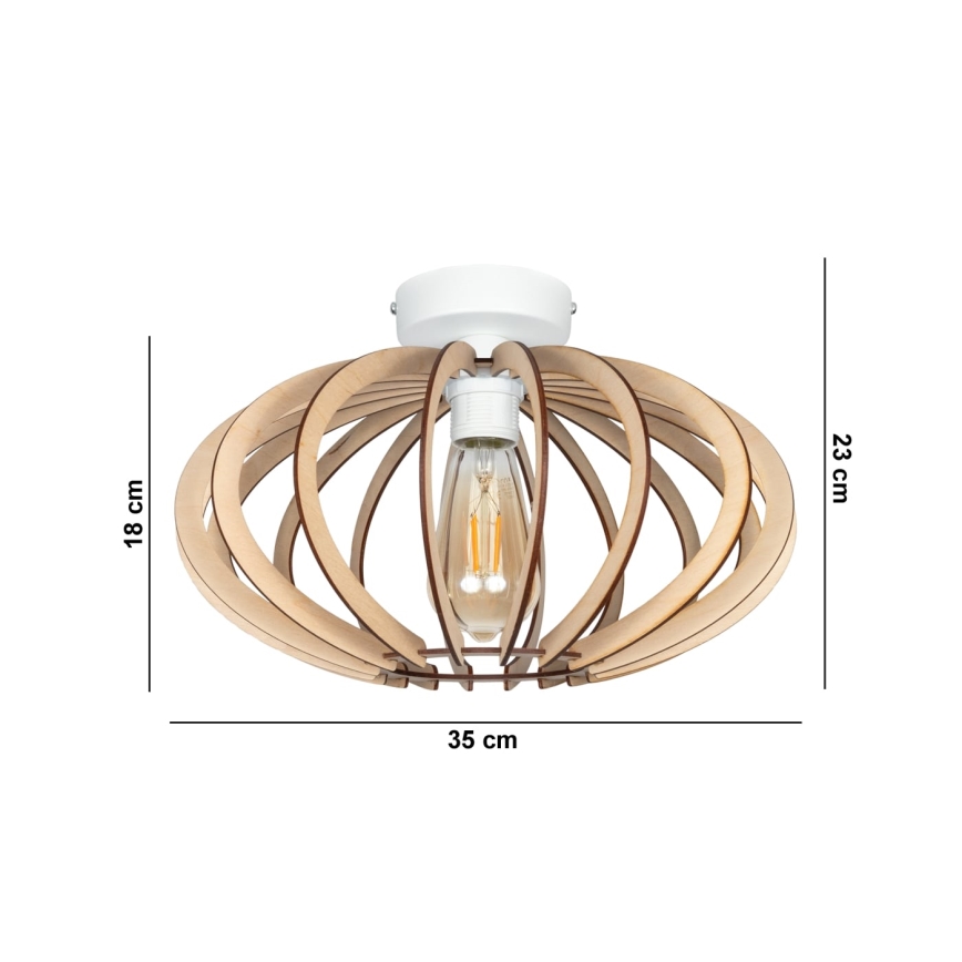 Полилей за повърхностен монтаж EARTH 1xE27/60W/230V бял/бежов