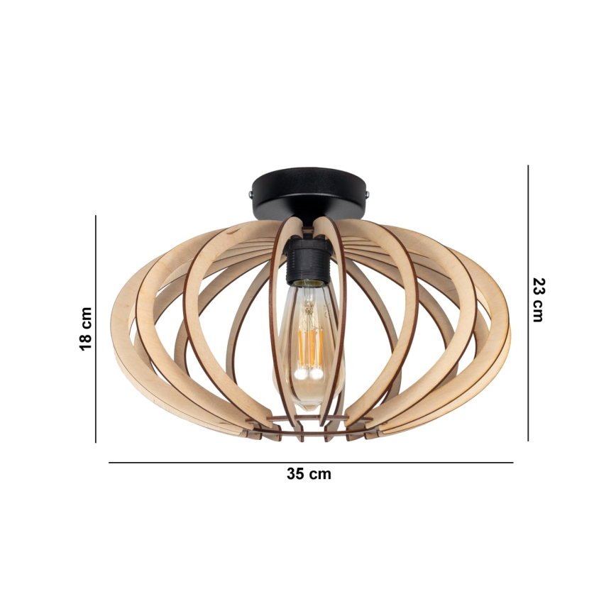 Полилей за повърхностен монтаж EARTH 1xE27/60W/230V черен/бежов