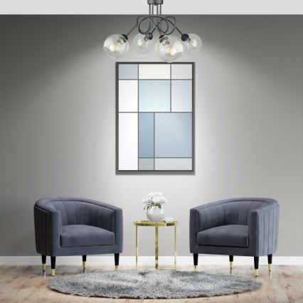 Полилей за повърхностен монтаж EVIE 4xE27/60W/230V антрацит/прозрачен