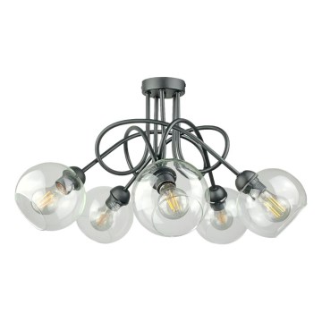 Полилей за повърхностен монтаж EVIE 5xE27/60W/230V антрацит/прозрачен