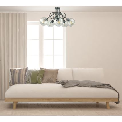 Полилей за повърхностен монтаж EVIE 5xE27/60W/230V антрацит/прозрачен