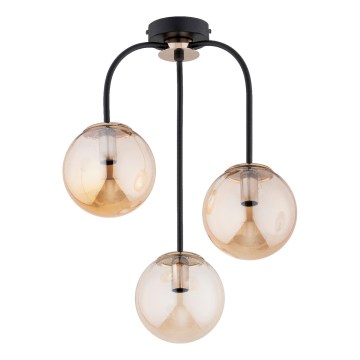 Полилей за повърхностен монтаж GAMMA 3xE14/10W/230V черен/златист