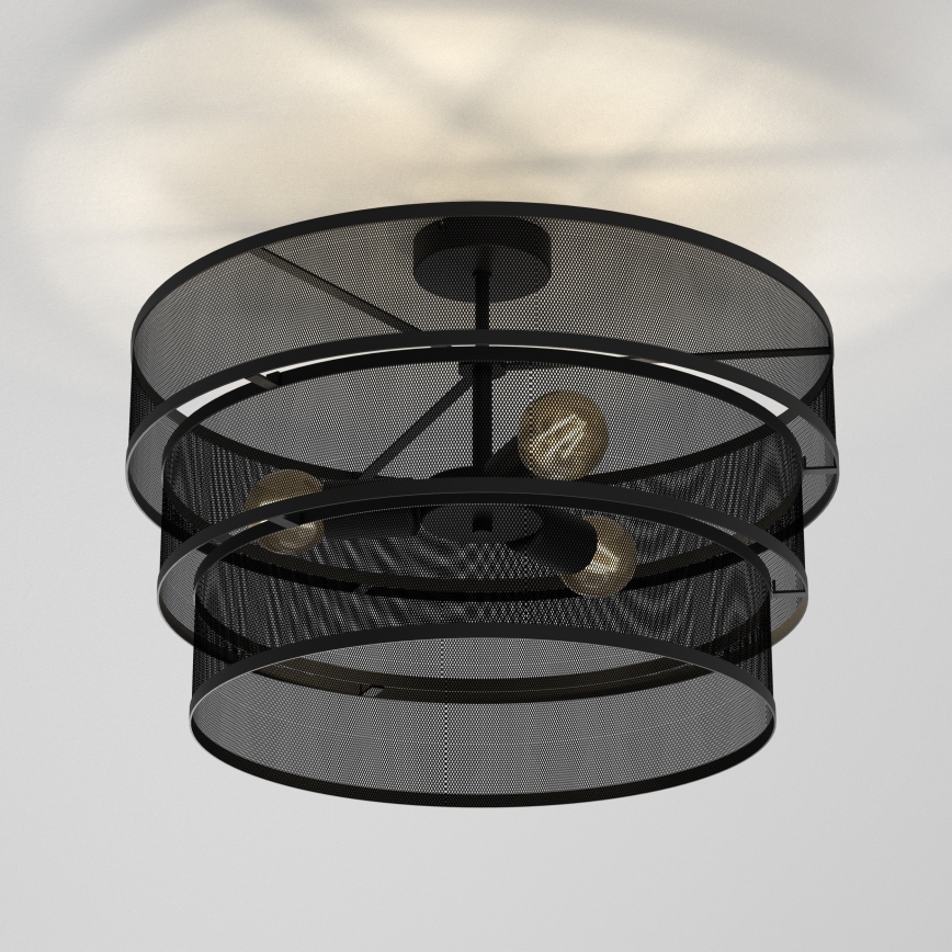 Полилей за повърхностен монтаж GLUM 3xE27/60W/230V черен