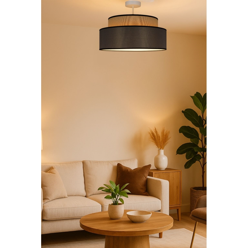 Полилей за повърхностен монтаж GRACE 1xE27/60W/230V бежов/кафяв