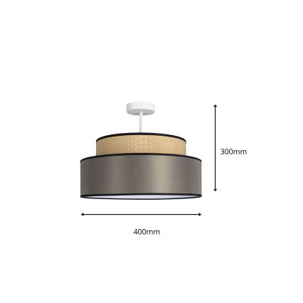 Полилей за повърхностен монтаж GRACE 1xE27/60W/230V бежов/кафяв