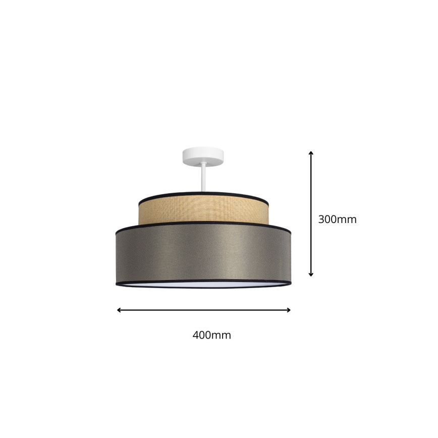 Полилей за повърхностен монтаж GRACE 1xE27/60W/230V бежов/кафяв