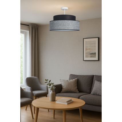 Полилей за повърхностен монтаж GRACE 1xE27/60W/230V черен/сив