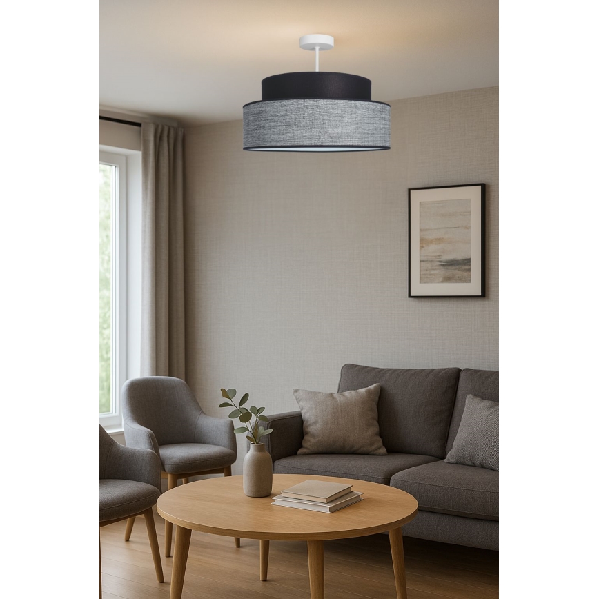 Полилей за повърхностен монтаж GRACE 1xE27/60W/230V черен/сив