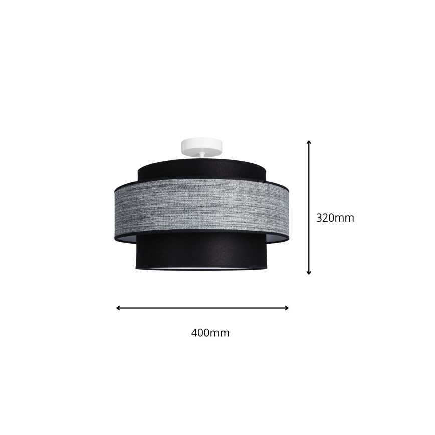 Полилей за повърхностен монтаж GRACE 1xE27/60W/230V черен/сив