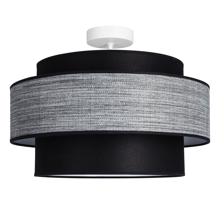 Полилей за повърхностен монтаж GRACE 1xE27/60W/230V Ø 40 см черен/сив