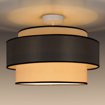 Полилей за повърхностен монтаж GRACE 1xE27/60W/230V Ø 40 см кремав/сив