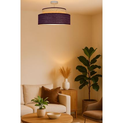Полилей за повърхностен монтаж GRACE 1xE27/60W/230V Ø 40 см кремав/кафяв