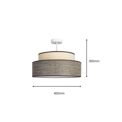 Полилей за повърхностен монтаж GRACE 1xE27/60W/230V Ø 40 см кремав/кафяв