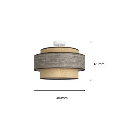 Полилей за повърхностен монтаж GRACE 1xE27/60W/230V Ø 40 см кремав/кафяв