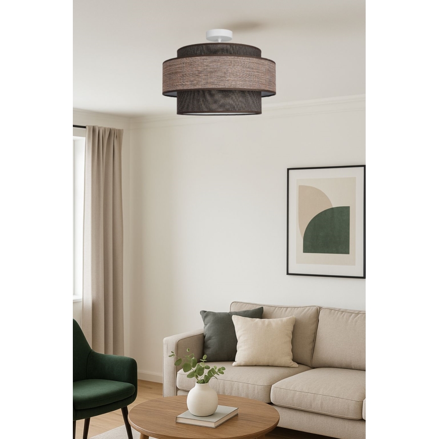 Полилей за повърхностен монтаж GRACE 1xE27/60W/230V кафяв/бежов