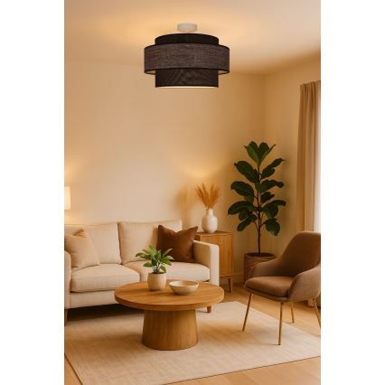 Полилей за повърхностен монтаж GRACE 1xE27/60W/230V кафяв/бежов