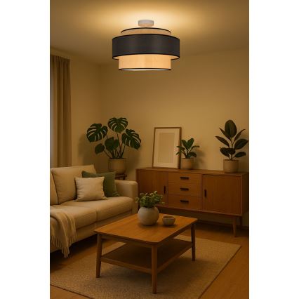 Полилей за повърхностен монтаж GRACE 1xE27/60W/230V кремав/сив