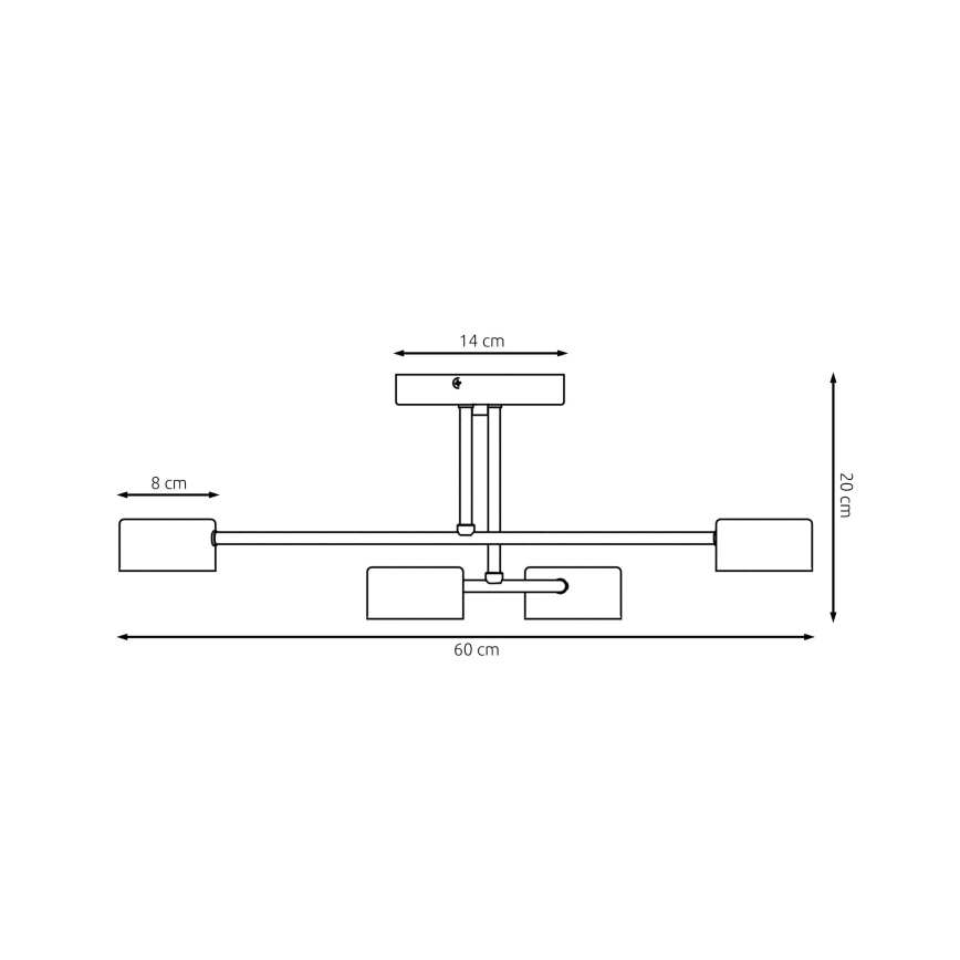 Полилей за повърхностен монтаж HALO 4xGX53/10W/230V черен