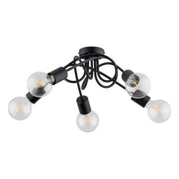 Полилей за повърхностен монтаж INTER 5xE27/15W/230V черен