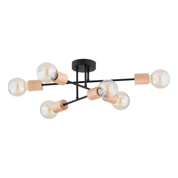 Полилей за повърхностен монтаж LA-STENA 6xE27/15W/230V бежов/черен