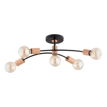 Полилей за повърхностен монтаж LANTI 5xE27/15W/230V бежов/черен