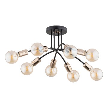 Полилей за повърхностен монтаж LANTI 8xE27/15W/230V златист/черен