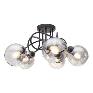 Полилей за повърхностен монтаж LATIL 5xE27/60W/230V черен