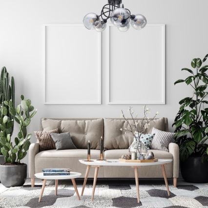 Полилей за повърхностен монтаж LATIL 5xE27/60W/230V черен