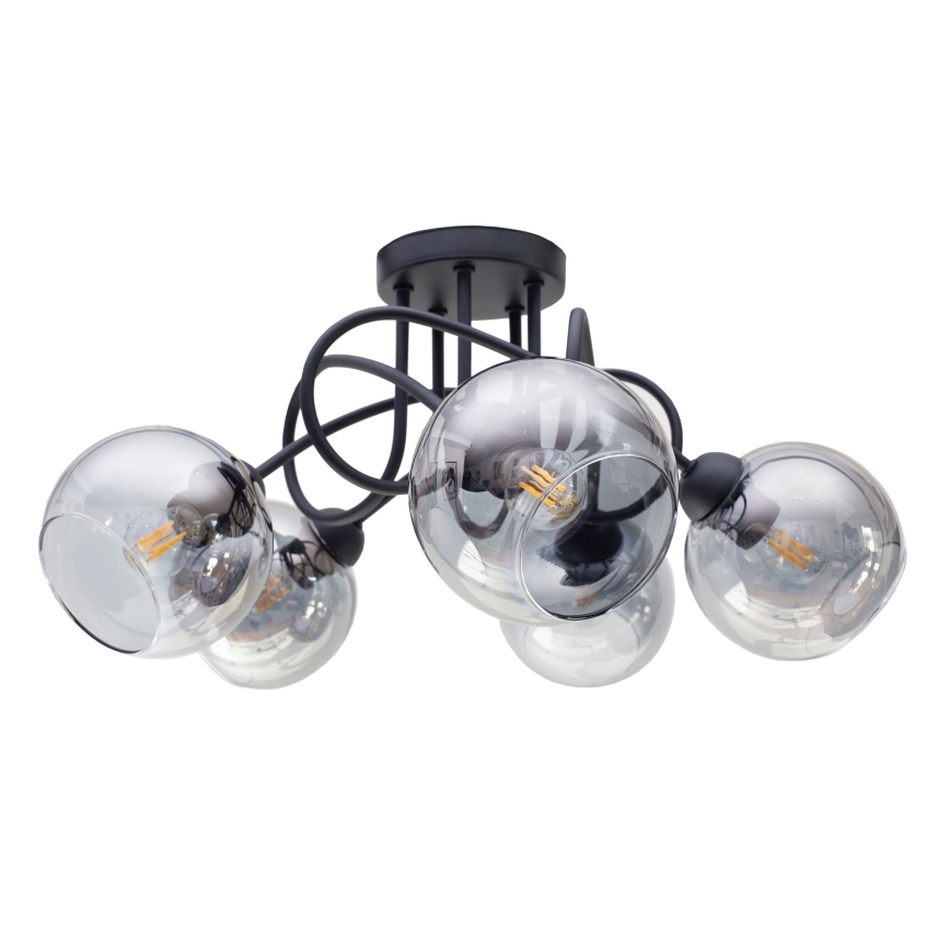 Полилей за повърхностен монтаж LATIL 5xE27/60W/230V черен