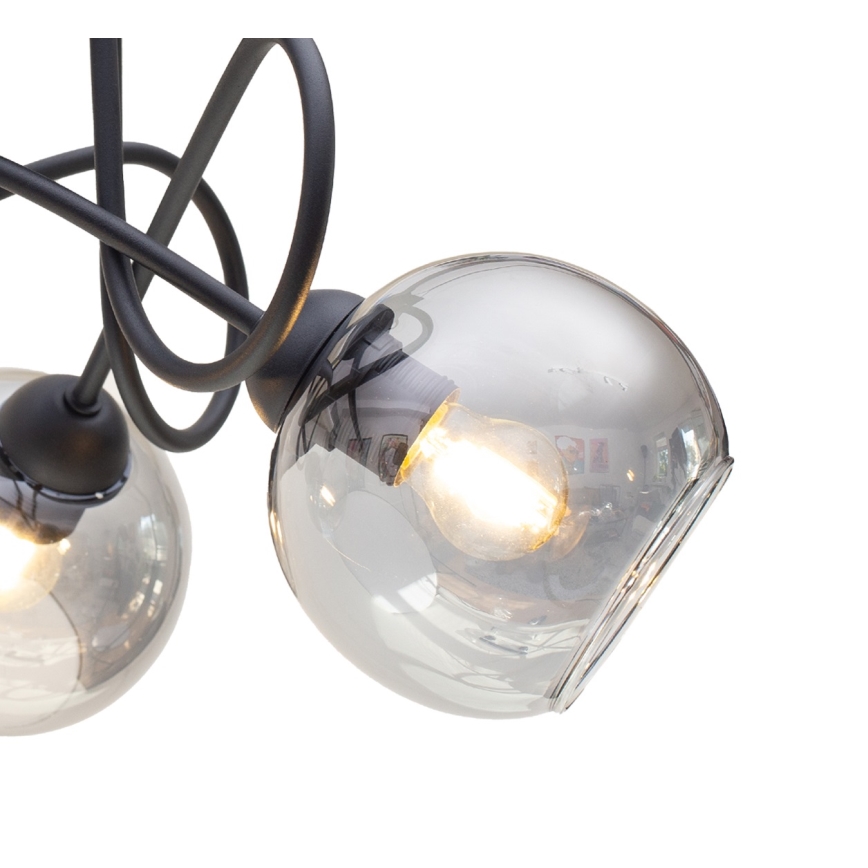 Полилей за повърхностен монтаж LATIL 5xE27/60W/230V черен