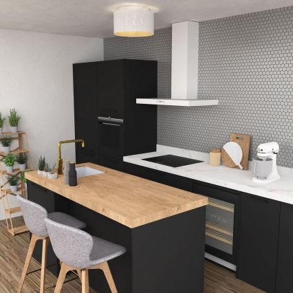 Полилей за повърхностен монтаж LOFT SHADE 3xE27/60W/230V бял/златист