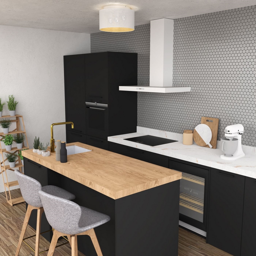 Полилей за повърхностен монтаж LOFT SHADE 3xE27/60W/230V бял/златист