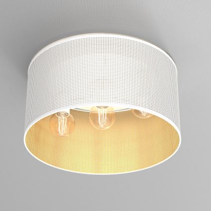 Полилей за повърхностен монтаж LOFT SHADE 3xE27/60W/230V бял/златист