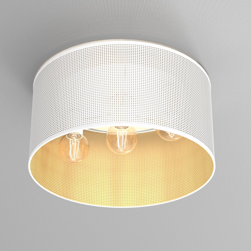 Полилей за повърхностен монтаж LOFT SHADE 3xE27/60W/230V бял/златист