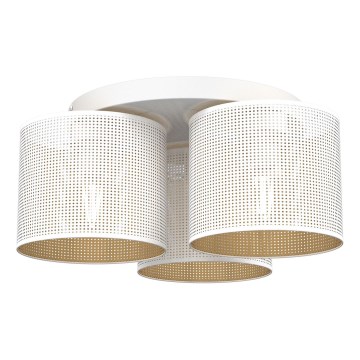 Полилей за повърхностен монтаж LOFT SHADE 3xE27/60W/230V бял/златист