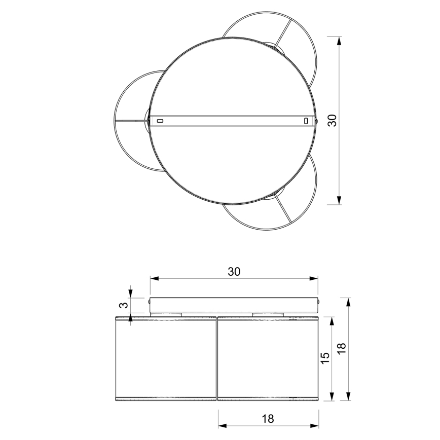 Полилей за повърхностен монтаж LOFT SHADE 3xE27/60W/230V бял/златист