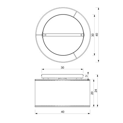 Полилей за повърхностен монтаж LOFT SHADE 3xE27/60W/230V черен